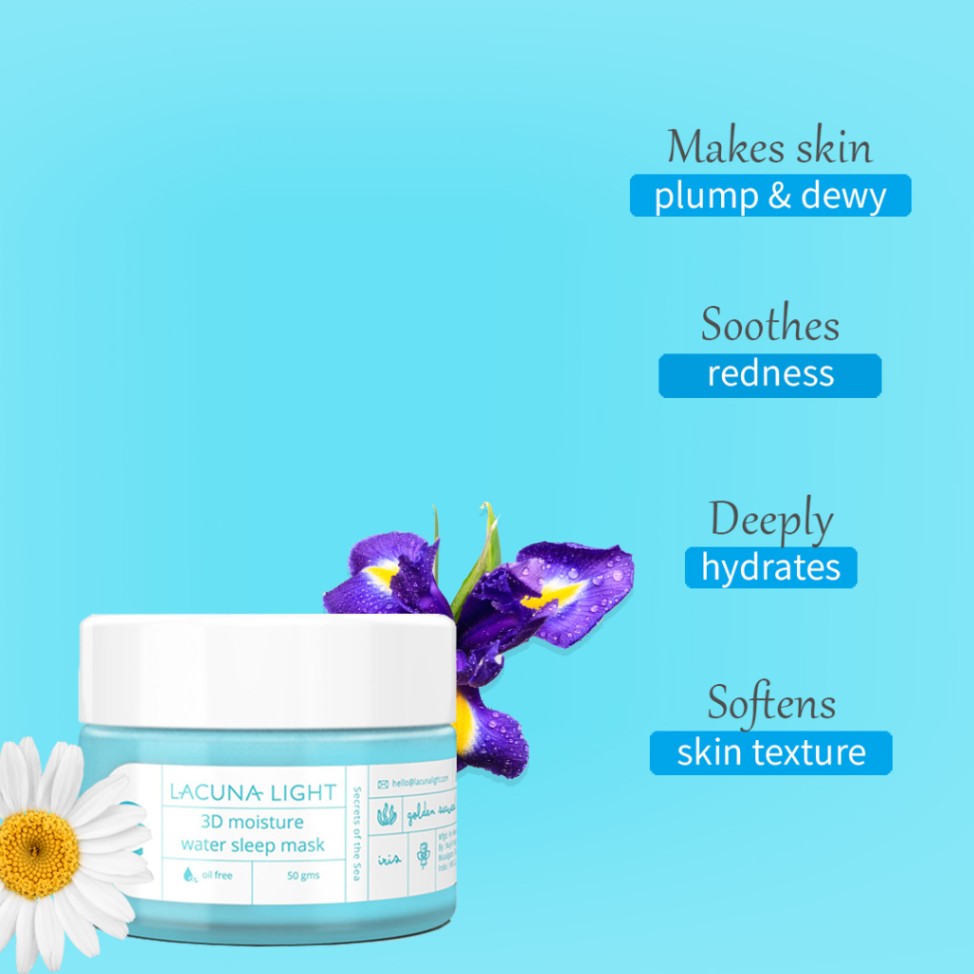 Lacuna Light 3D Hydrating Water Sleep Mask for Dry & Dehydrated Skin