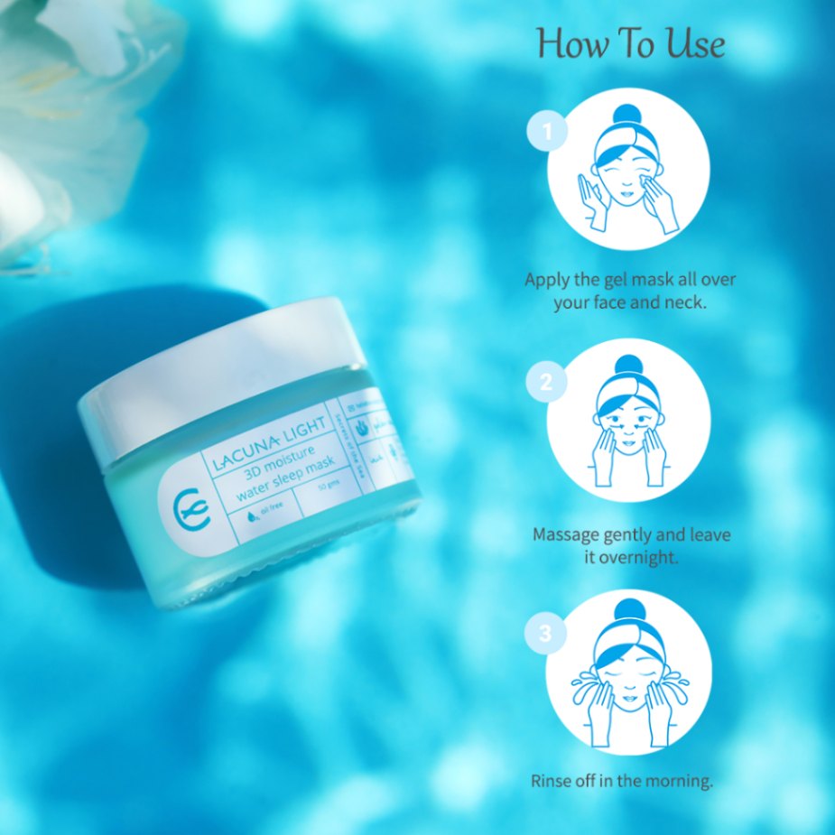Lacuna Light 3D Hydrating Water Sleep Mask for Dry & Dehydrated Skin