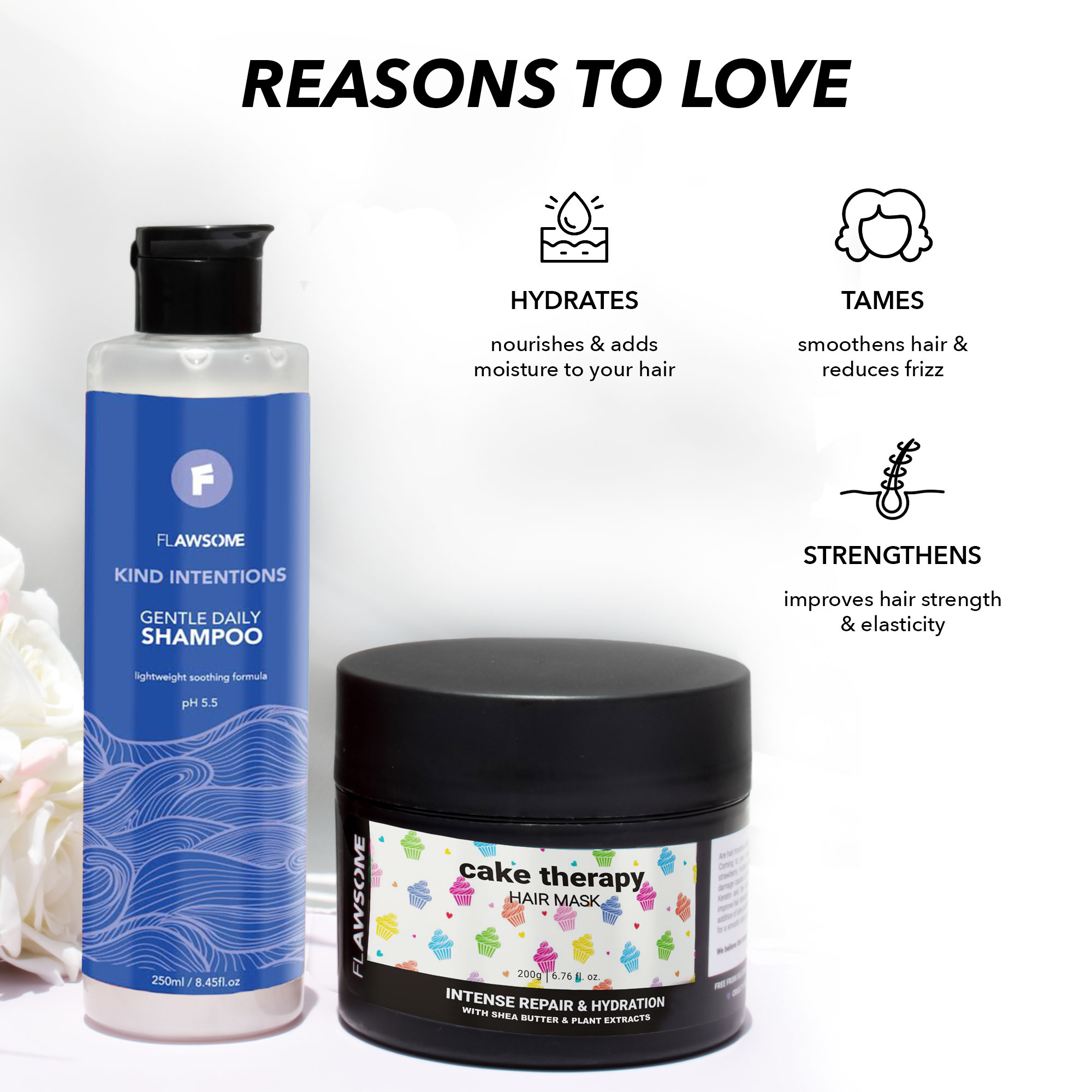 Flawsome Kind Intentions Shampoo + Cake Therapy Hair Mask