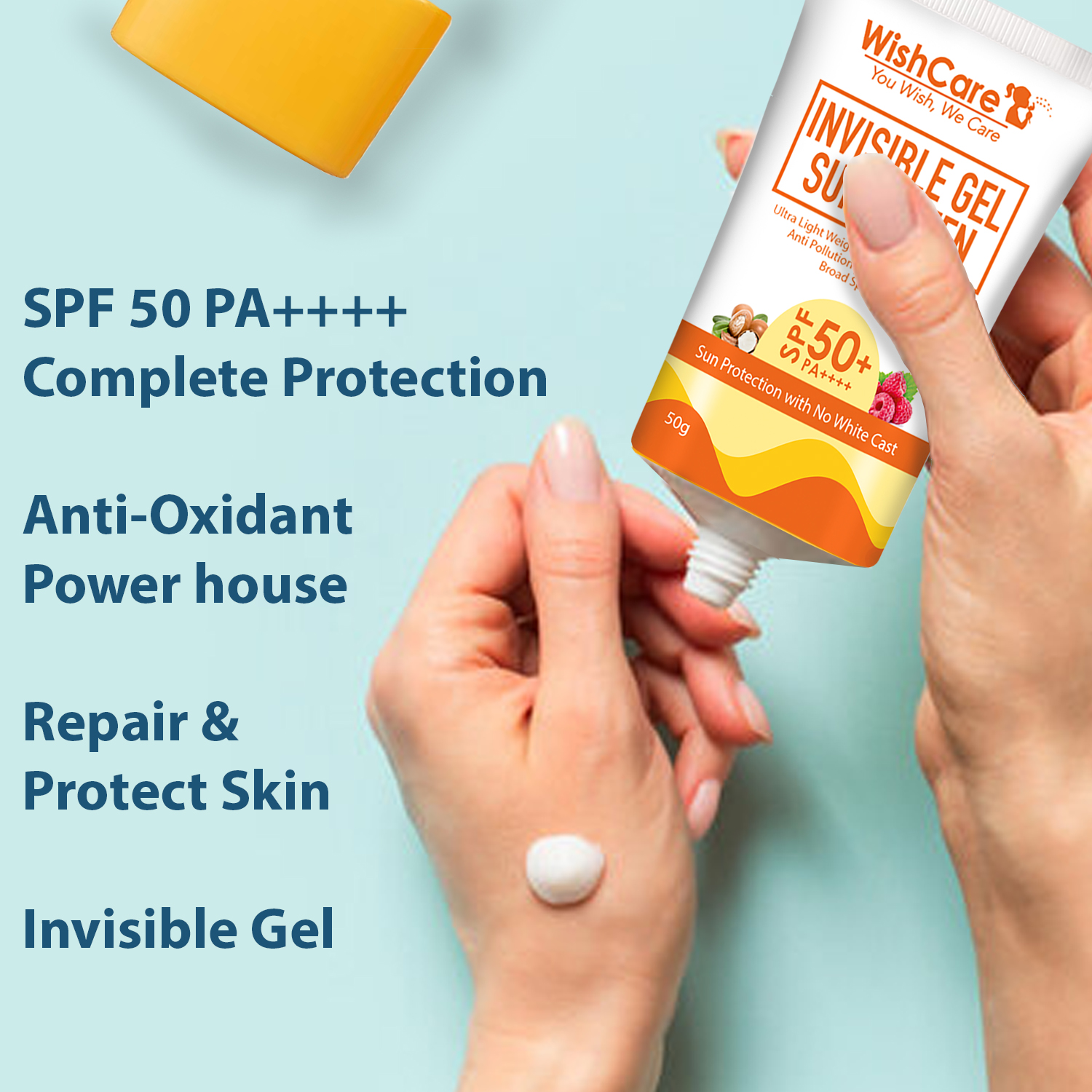 WishCare: Invisible Gel Sunscreen SPF50+ PA++++ - 50gm