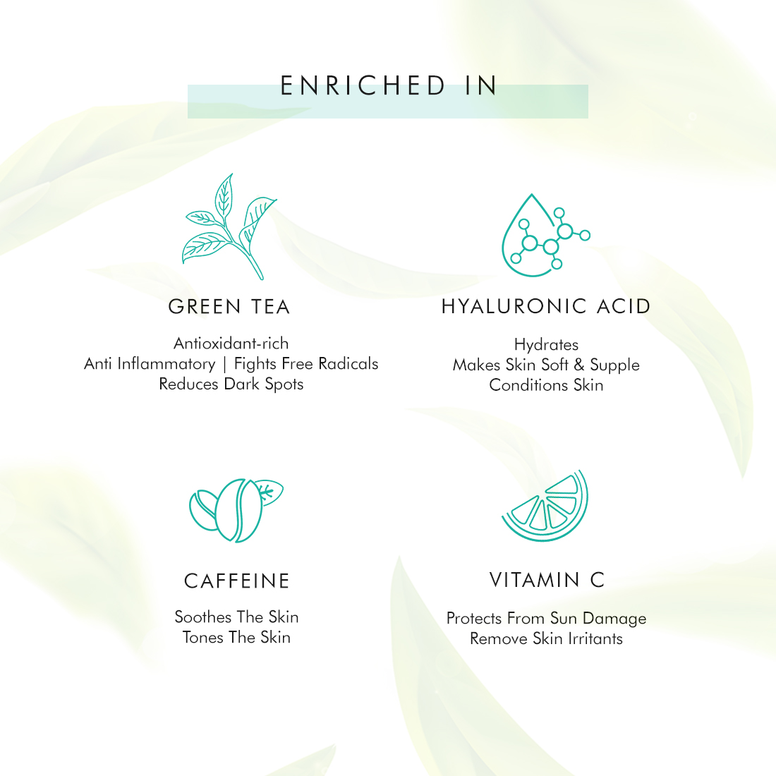 mCaffeine Green Tea Face Serum with Hyaluronic Acid 40ml