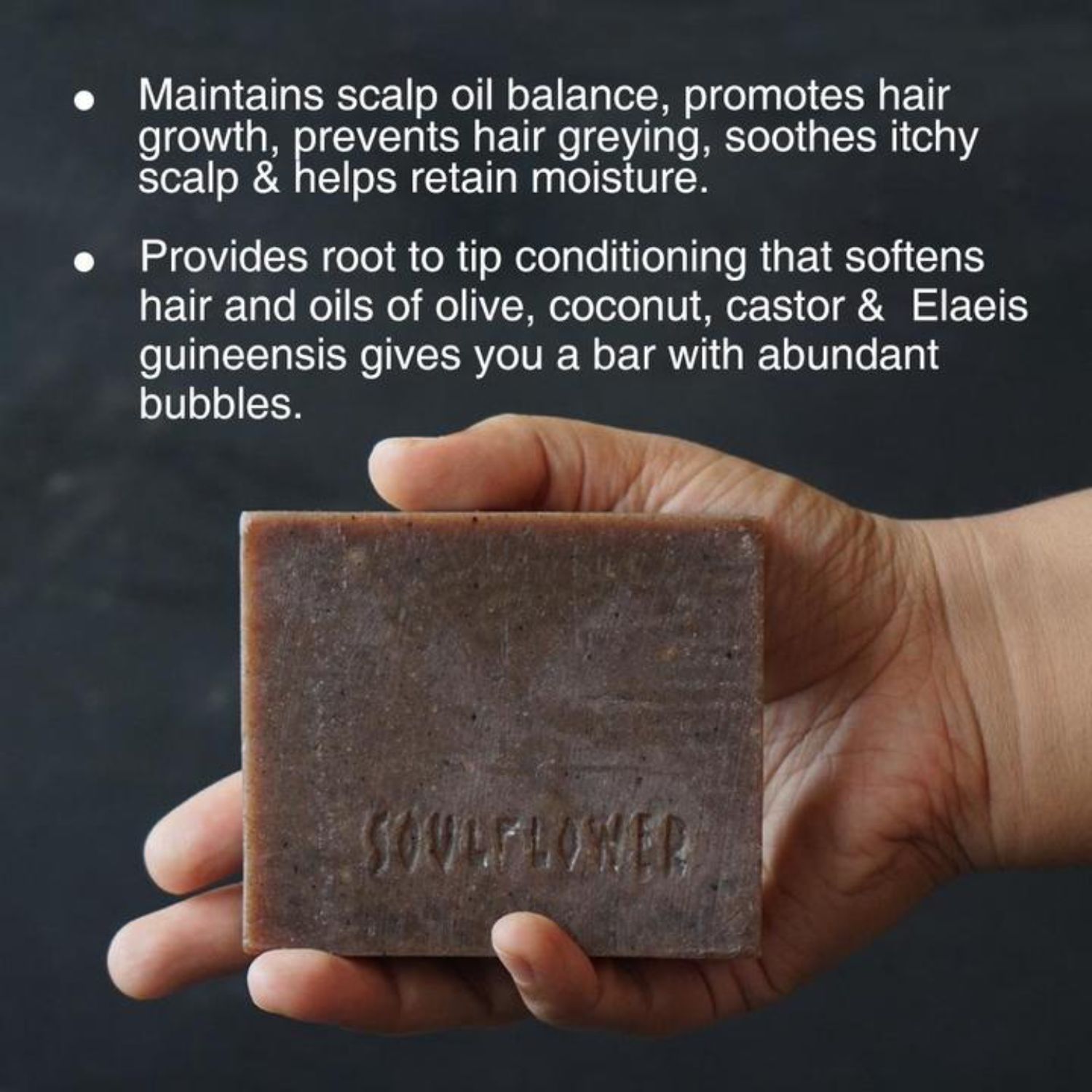 Soulflower Reetha, Coconut Milk Hair Cleansing Bar Soap 150g