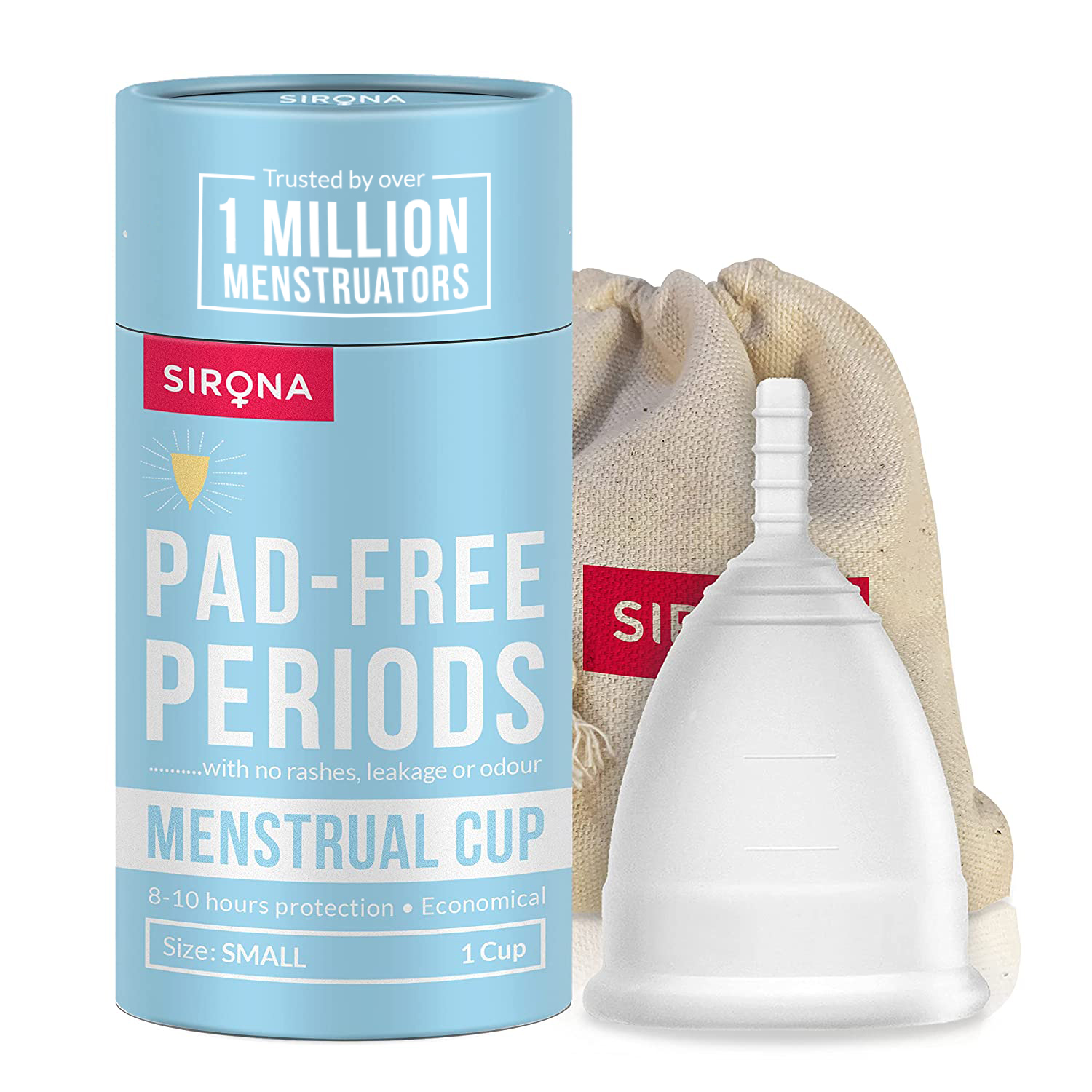 Sirona: Reusable Menstrual Cup with Medical Grade Silicon - Small (1 Unit)