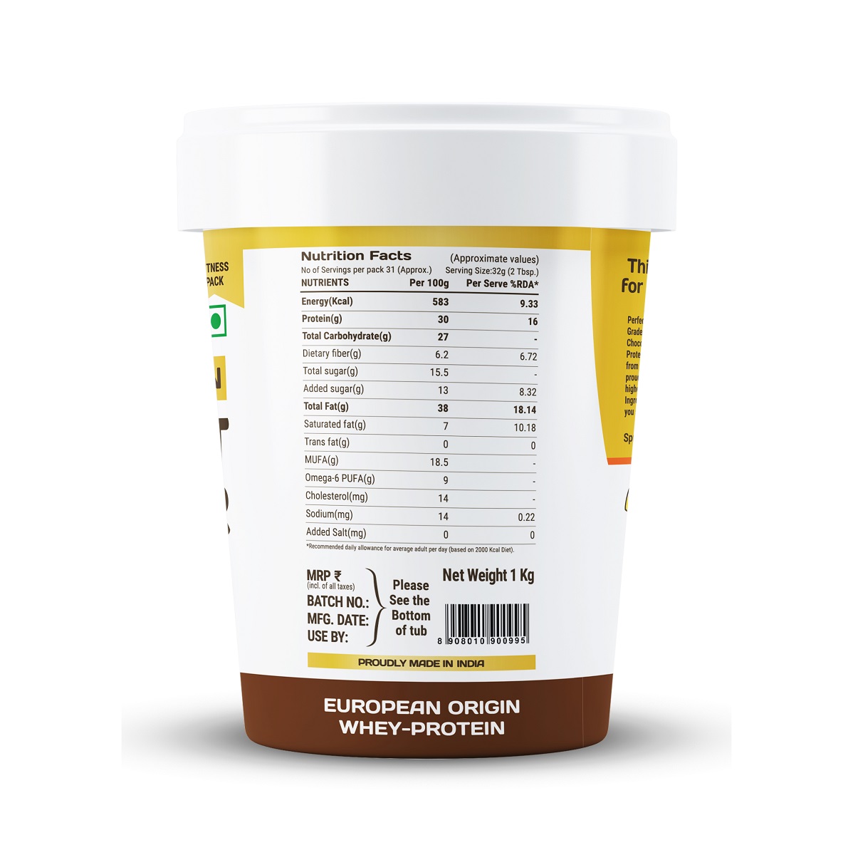 Pintola High Protein Peanut Butter Dark Chocolate Creamy 1kg