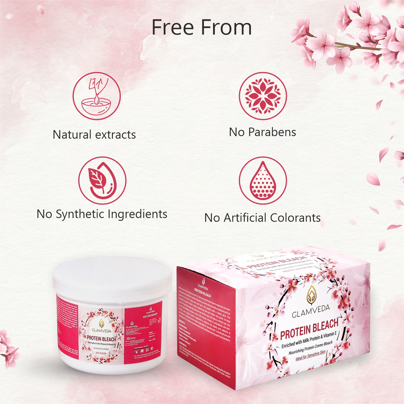Glamveda Protein Face & Body Bleach 300g