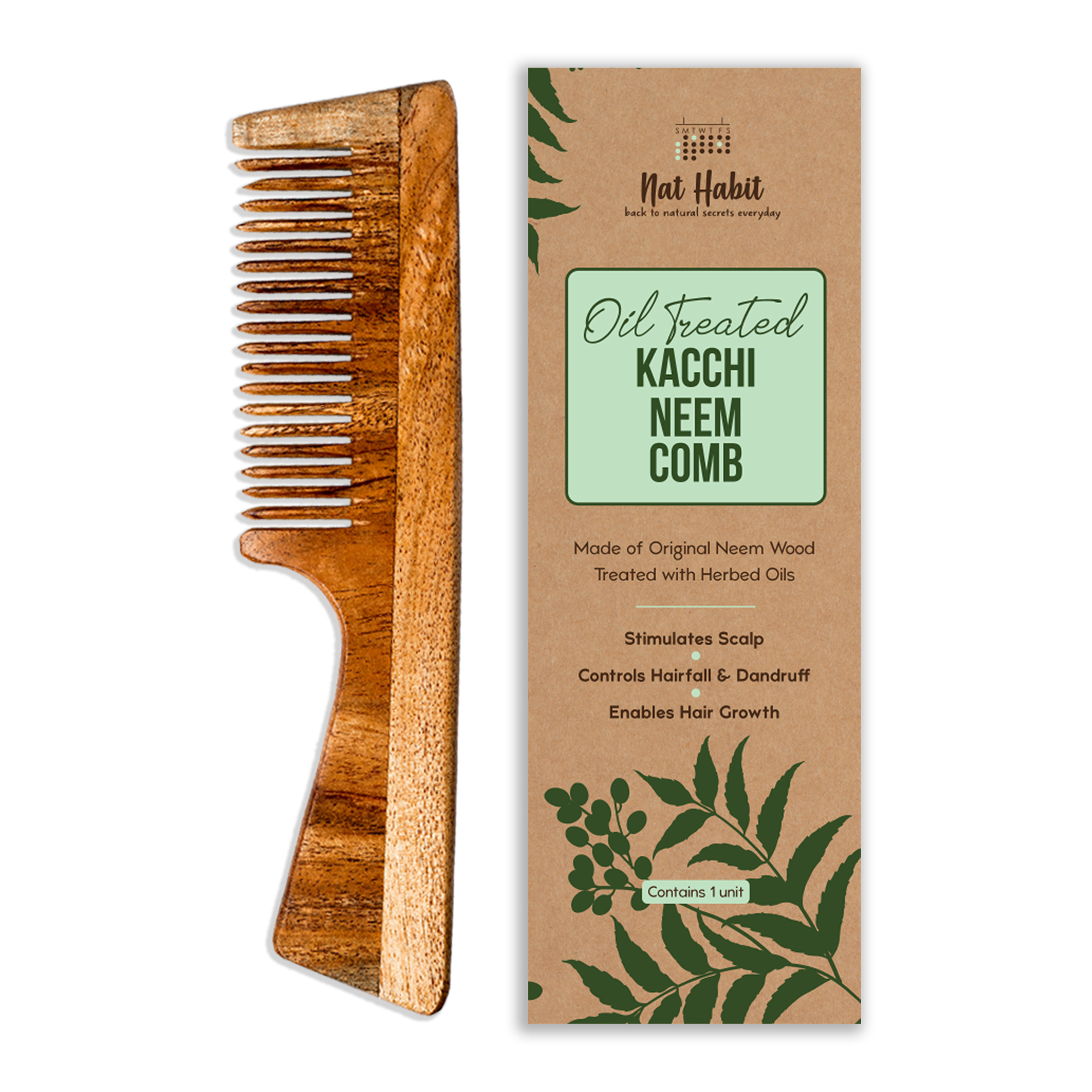 Kacchi Neem Comb (Fine Tooth)