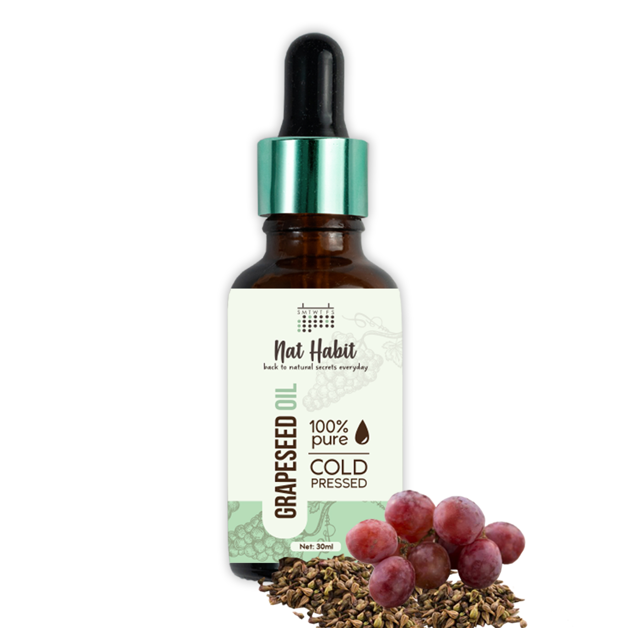 Nat Habit Cold Pressed 100 Pure Grapeseed Oil 30 ml