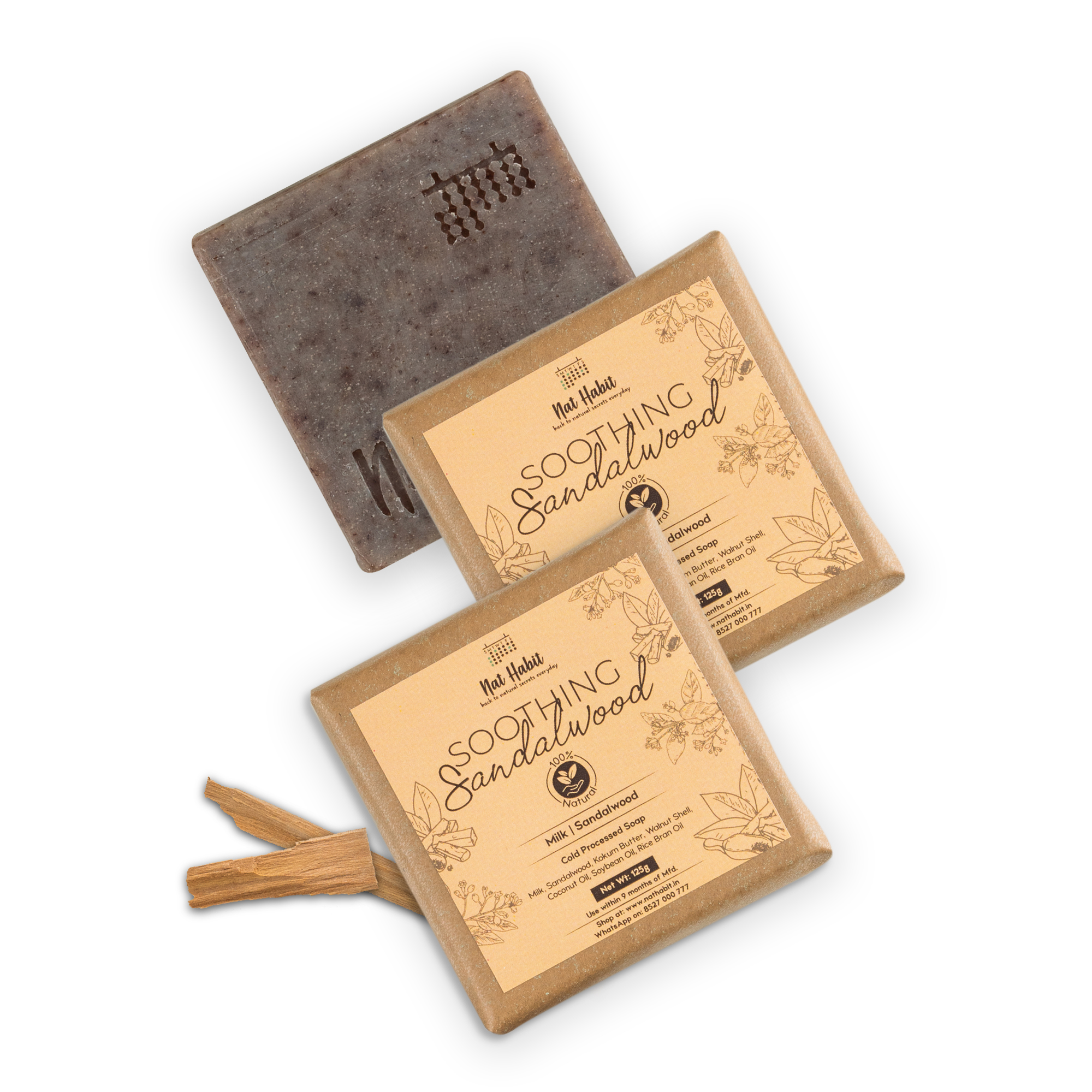Soothing Sandalwood Soap - 125gm (Twin Pack of 2)