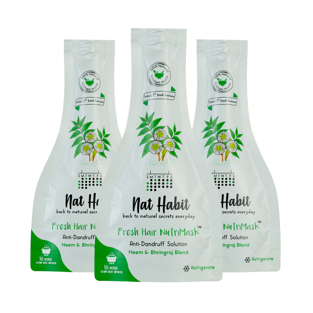 Neem Bhringraj FRESH Hair Mask (NutriMask) - Pack of 3