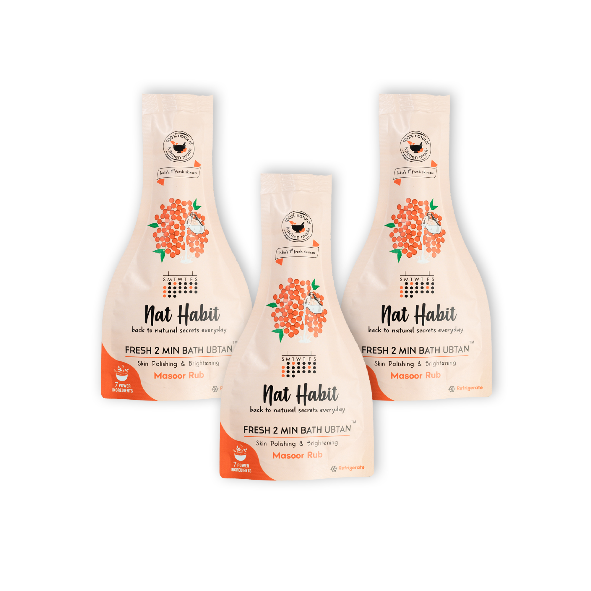 Fresh Masoor Rub Body Ubtan (Pack of 3)