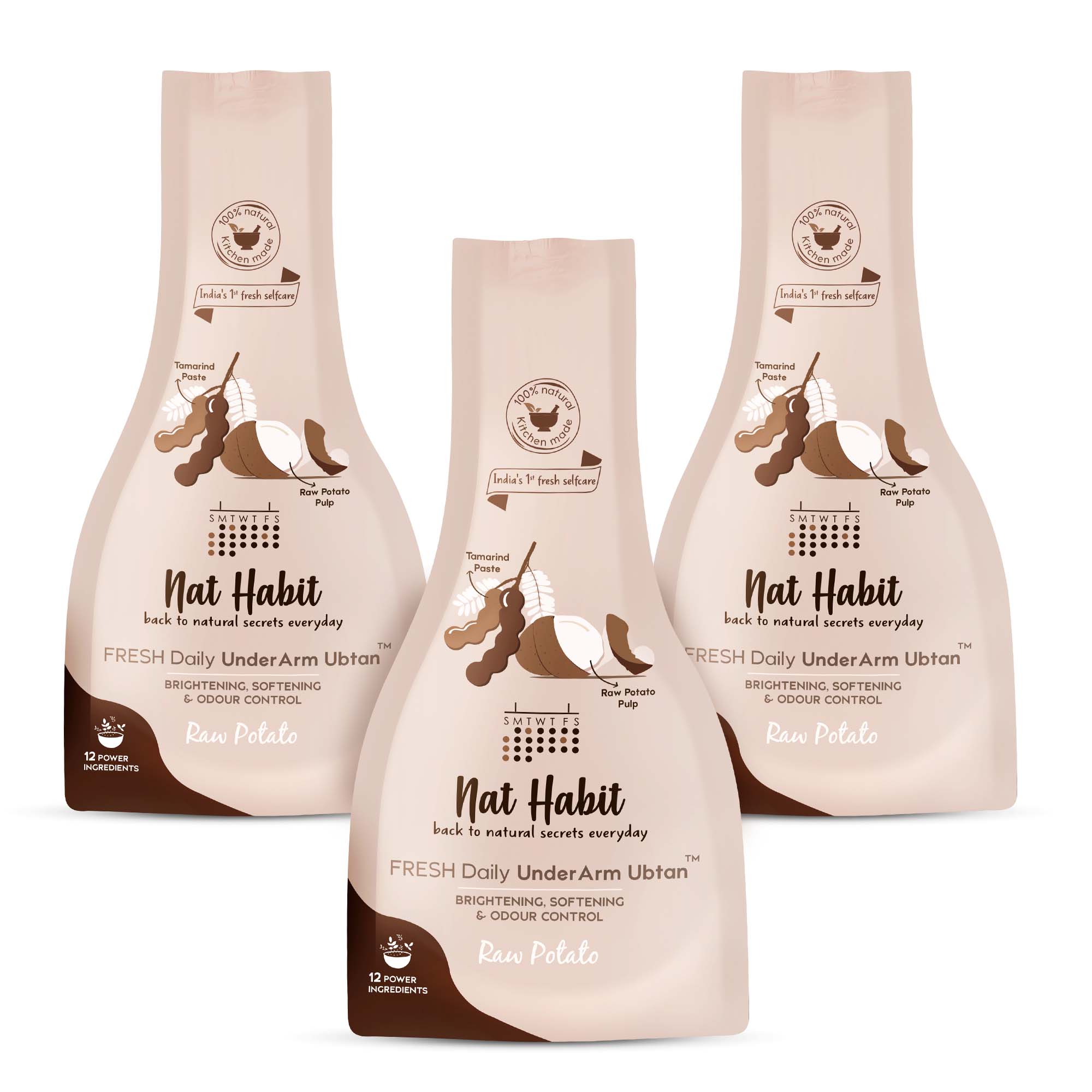 Raw Potato UnderArm Ubtan - Pack of 3, 40 gm