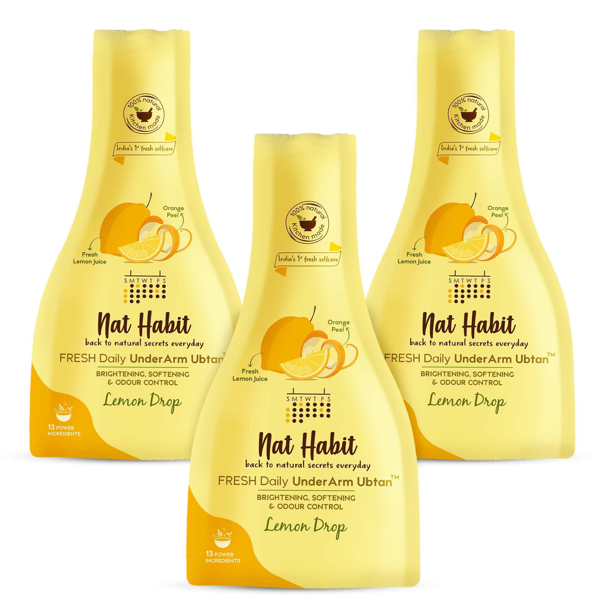 Fresh Lemon Drop UnderArm Ubtan - Pack of 3, 40 gm