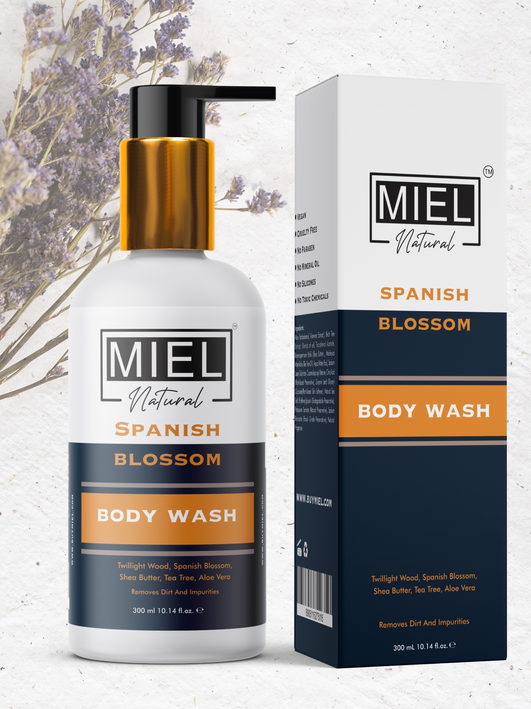Miel Natural: Spanish Blossom Body Wash - 300 ml Miel Natural: Spanish Blossom Body Wash - 300 ml