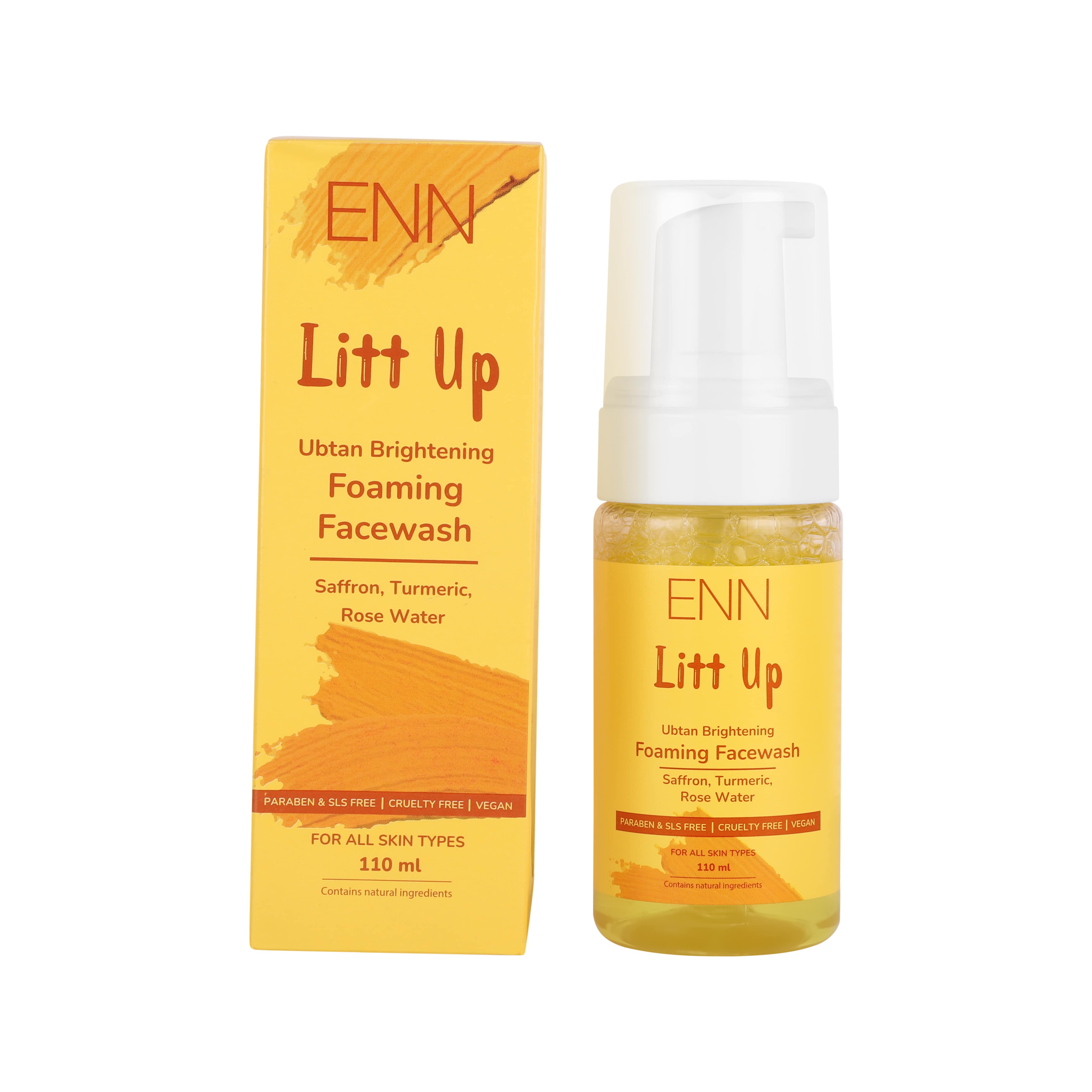 Enn Beauty: LITT UP Ubtan Skin Brightening Foaming Facewash, 110ml