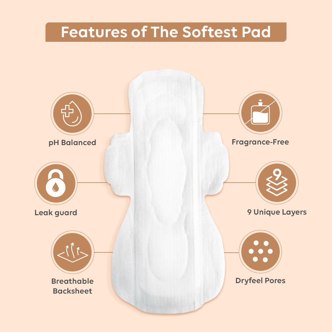 Laiqa: Ultra Soft Day & Night Sanitary Pads for Women - Active Period Pack  10