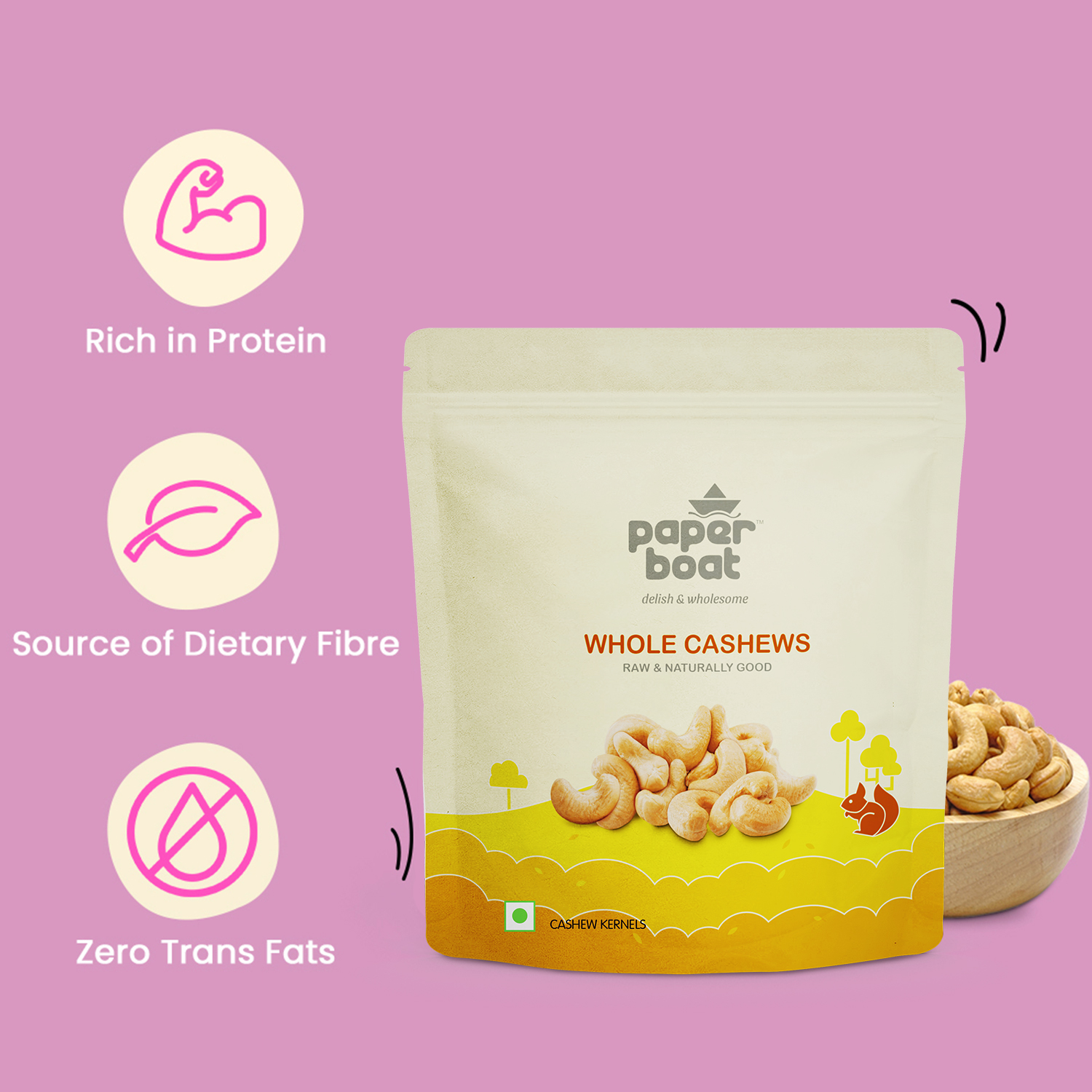 Paper Boat: Natural & Premium Whole Cashews - 500 gm