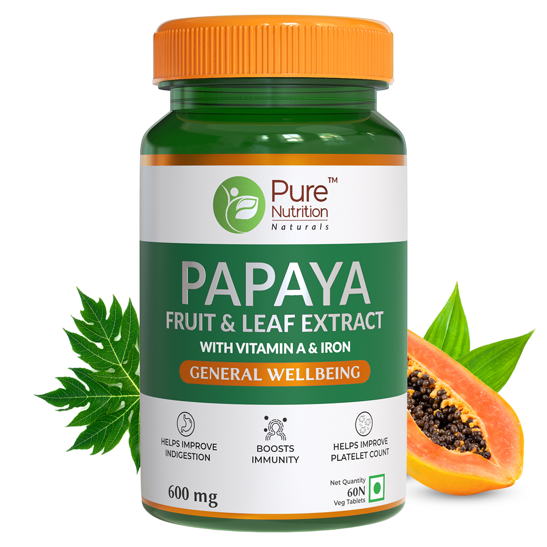 Pure Nutrition Papaya Leaf and Fruit Extract Capsules 60 Capsules