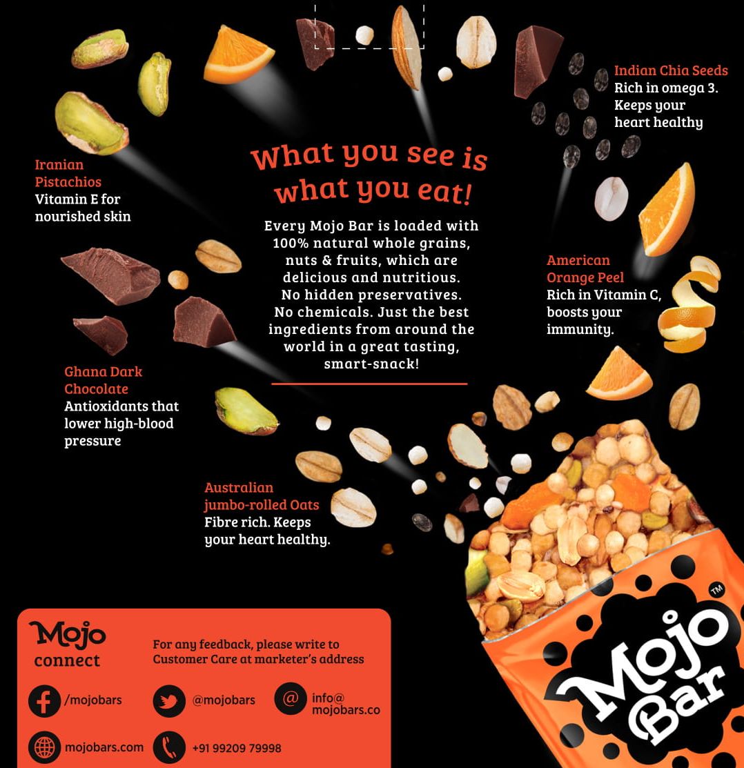 MOJO BAR: Orange Dark Chocolate + Vitamin C - Pack of 6