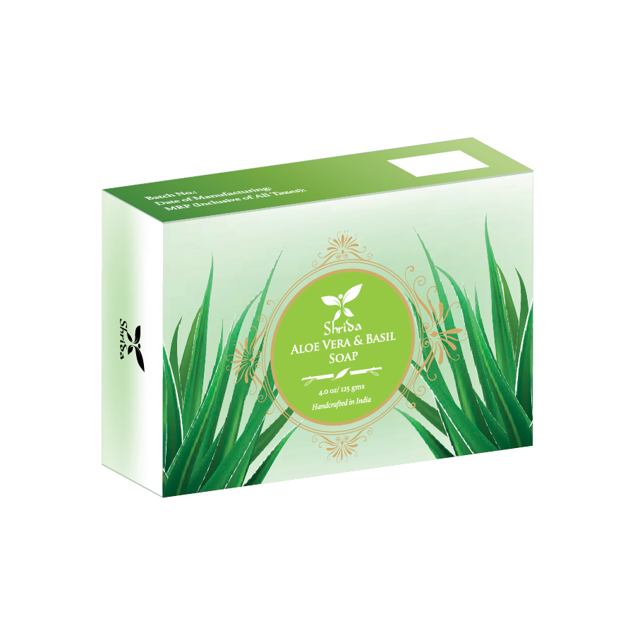 Shrida Naturals Aloe Vera basil Soap 125gm