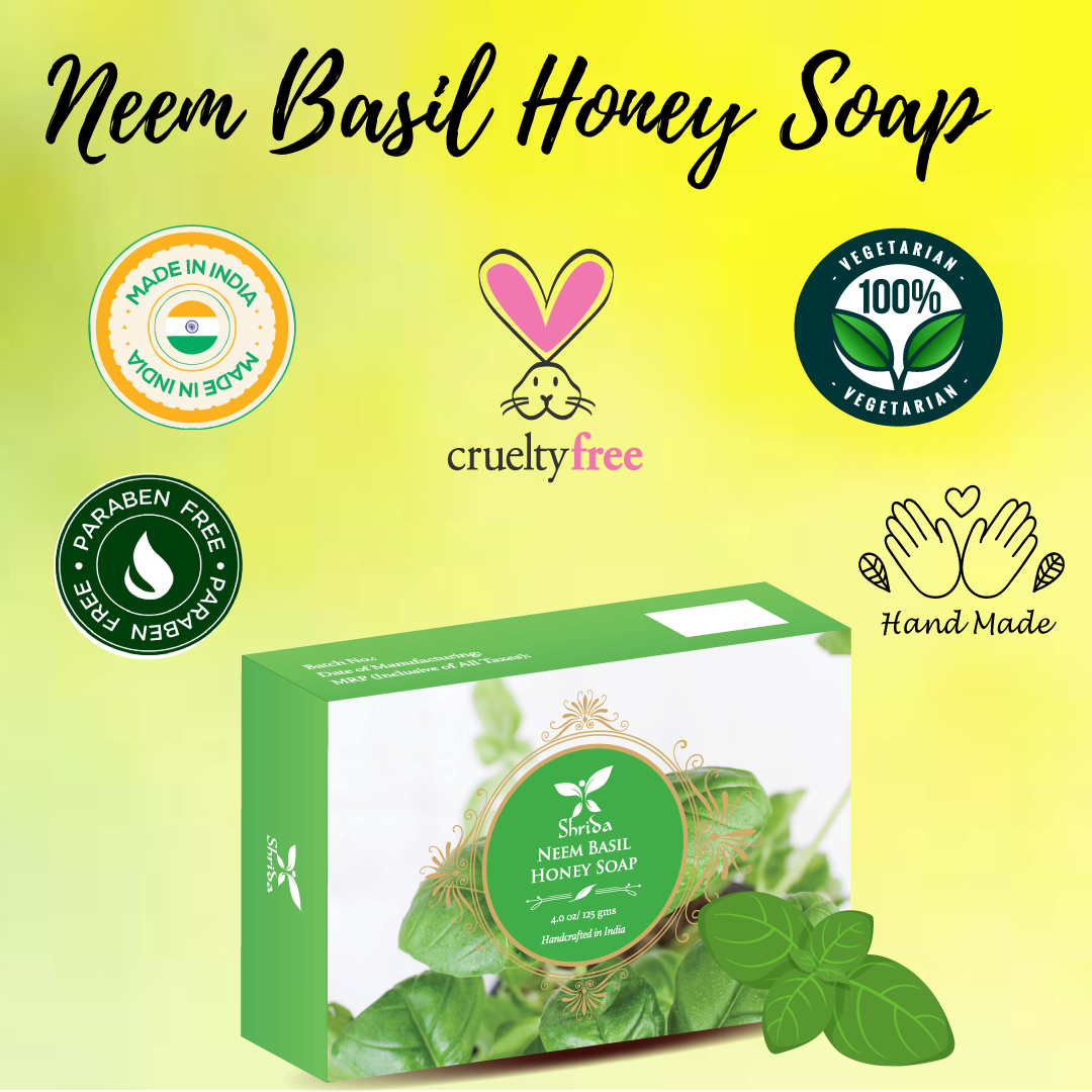 Shrida Naturals Neem Basil Honey Soap 125gm