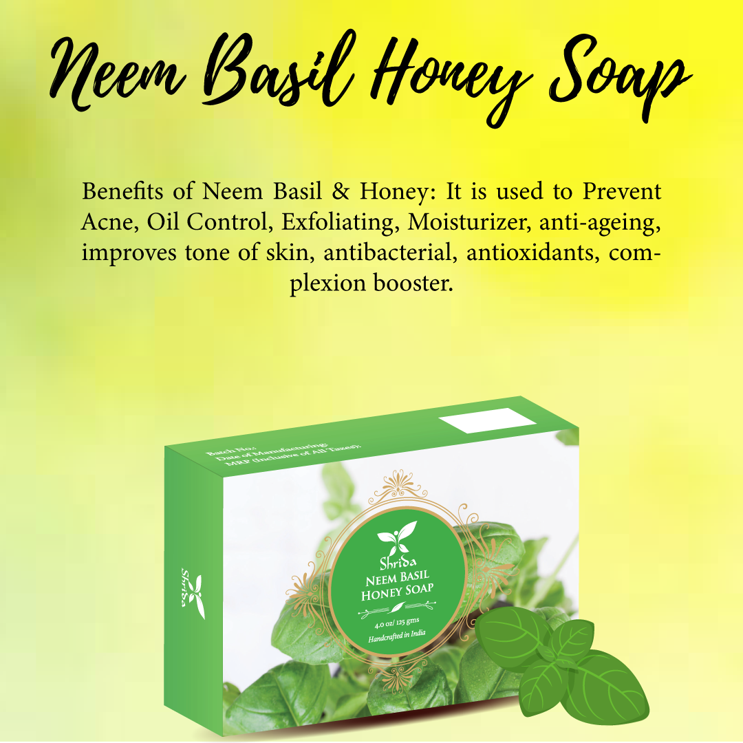 Shrida Naturals Neem Basil Honey Soap 125gm