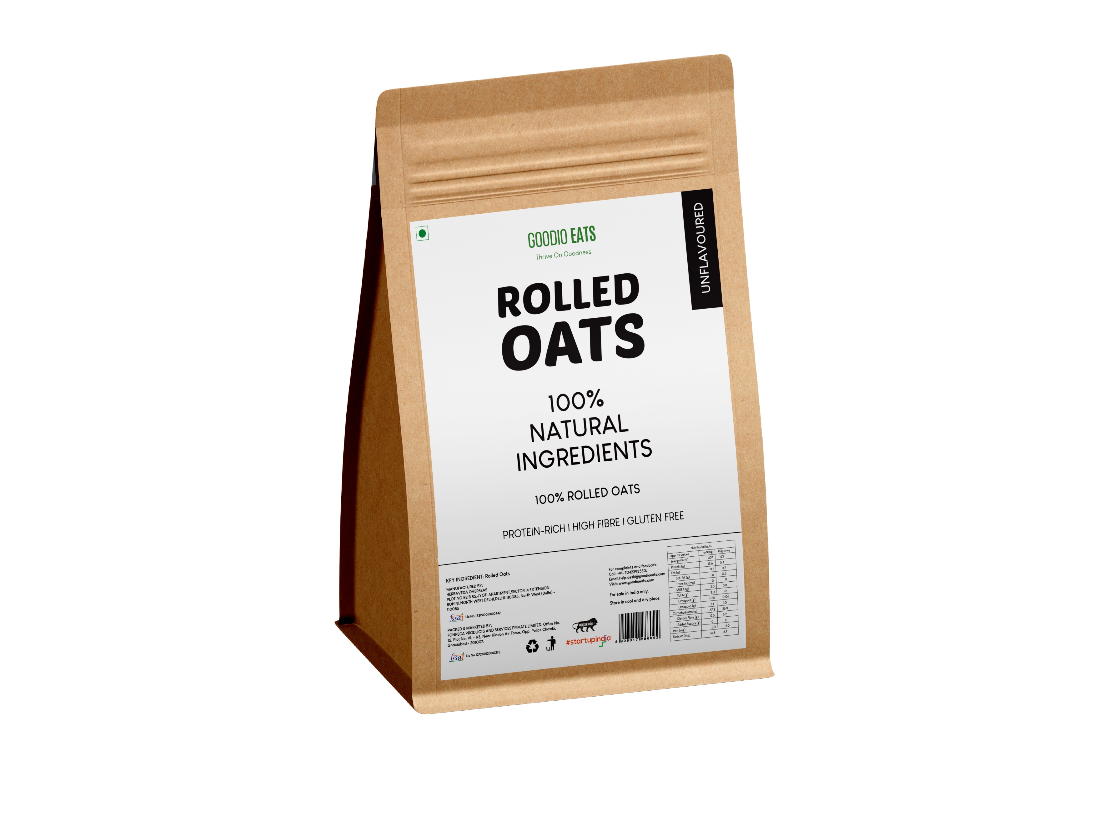 GOODIO EATS: Rolled Oats 750gm