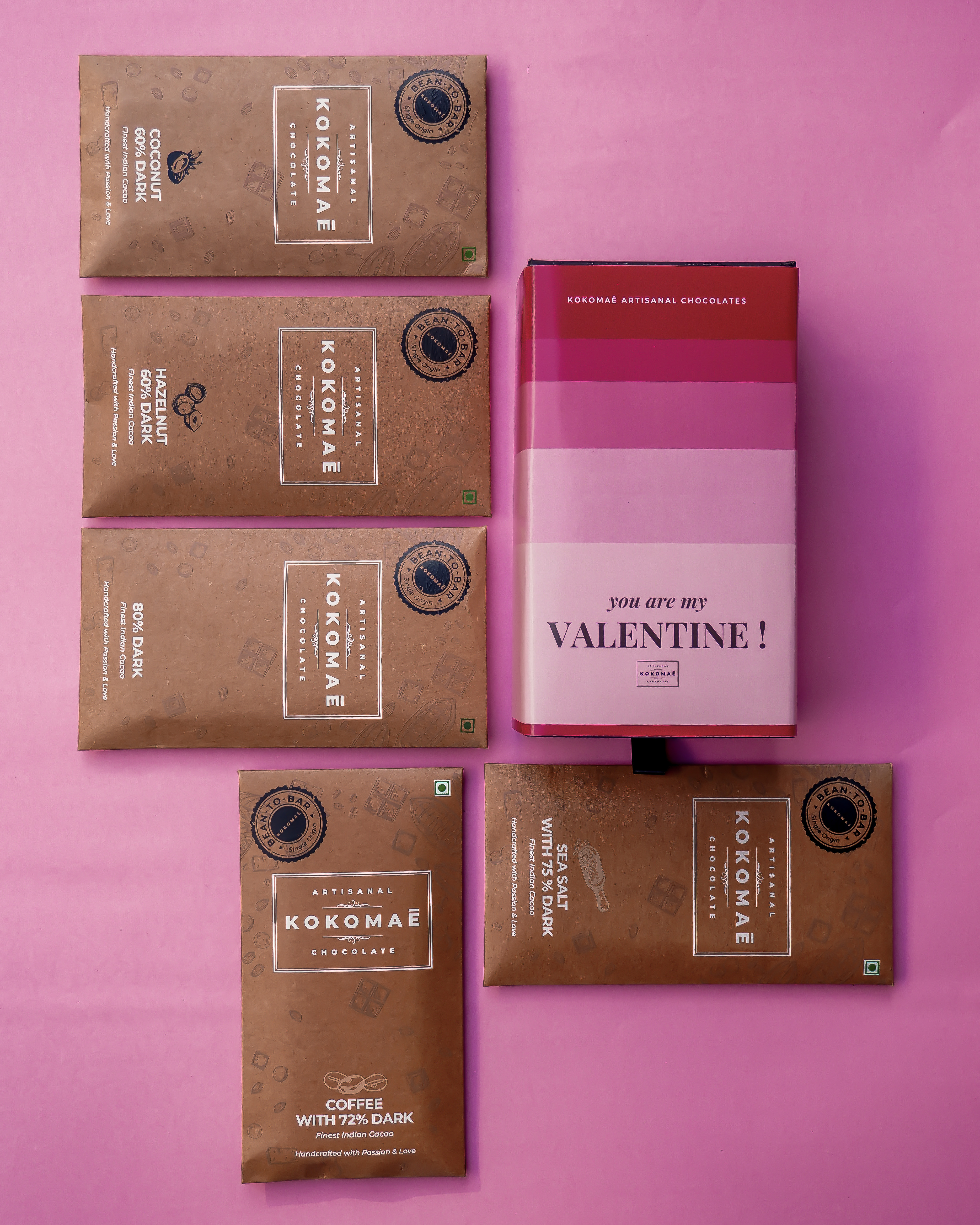 Special Valentine's Day Hamper with 5 Premium Iddukki Bean to Bar Bars