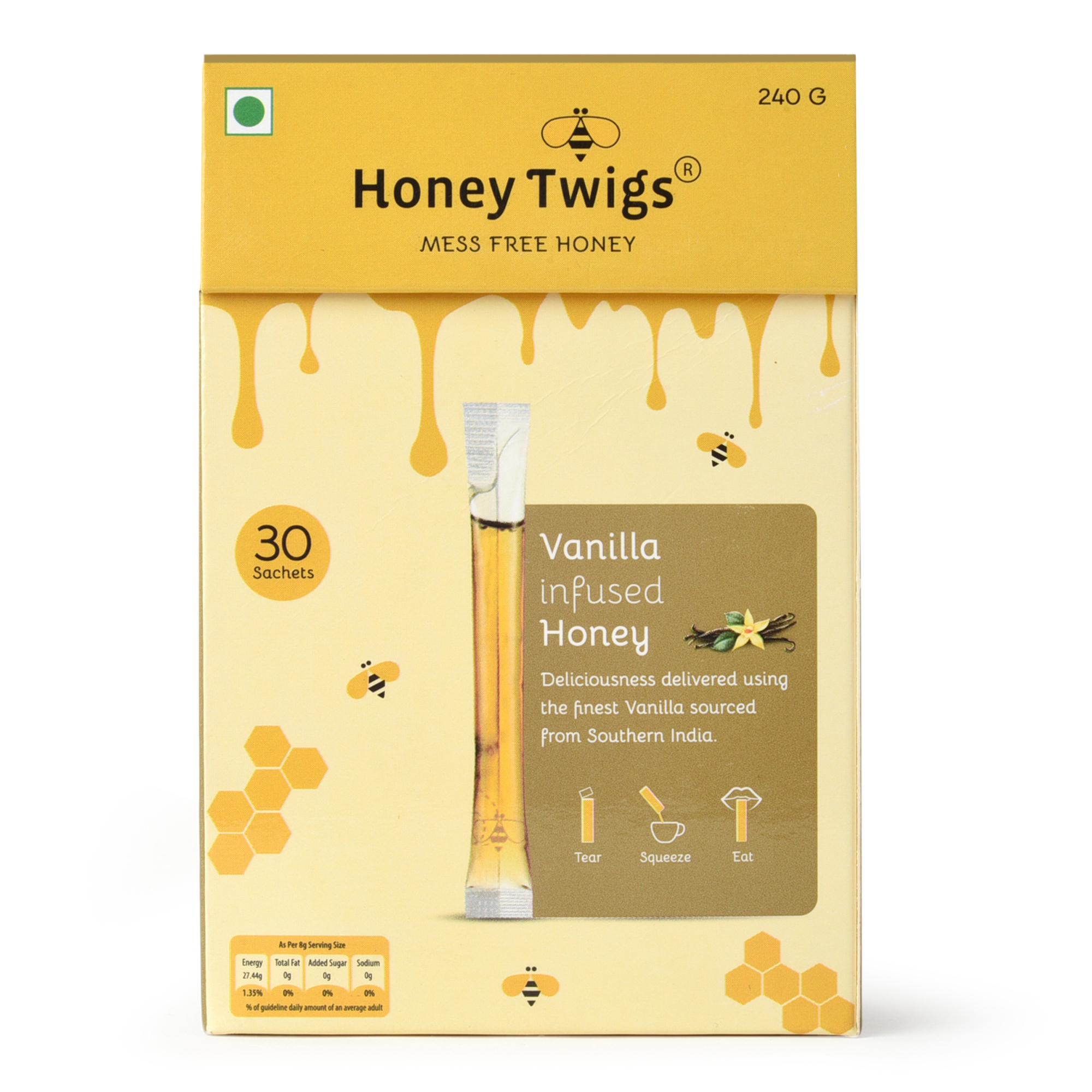 Vanilla Infused Honey - 240gm - 30 Sachets