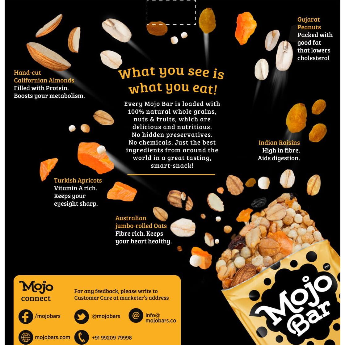 MOJO BAR Fruit & Nut Bar + Fibre Pack of 6