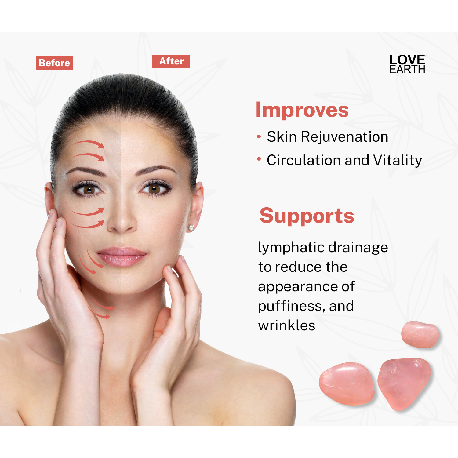 Love Earth Rose Quartz Gua Sha 100gm