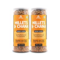 Omay Foods: Millets & Chana - Jaggery Coated - Pack of 2 - 55gm Each