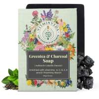 VITMINVEDA: Charcoal & Green Tea Herbal Soap Bar - 125 gm