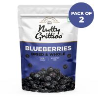 Nutty Gritties: Blueberries Dried & Whole Healthy Snack - 300g (2 Pack of 150g each)