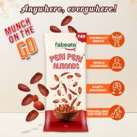 Fabeato: Munch on the Go Snack Premium Peri Peri Almonds, Spicy, Crunchy - (25g x 10)