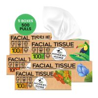 The Honest Home Company: Facial Tissue Papers Box | 100 Pulls (Pack of 5) (2PLY)