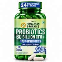 Vlado's Himalayan Organics: Probiotics 60 Billion CFU + 170Mg Prebiotics + 24 Strains Supplement | Better Nutrient Absorption | Healthy Digestion, Stronger Immunity & Overall Wellness - 60 Veg Capsules