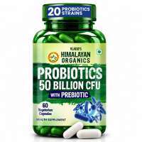 Vlado's Himalayan Organics: Probiotics Supplement 50 Billion CFU with Prebiotics 150mg for Digestion, Gut Health & Immunity - 60 Veg Capsules