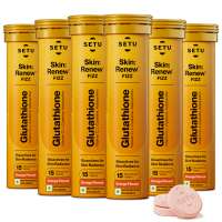 SETU: Skin Renew - 90 Effervescent Tablets | Glutathione With Vitamin C, Gluta Fizz, Supports Detoxification, Sugar-Free | Orange Flavour