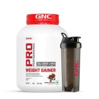 GNC: Pro Performance Weight Gainer & Black shaker Combo | Double Chocolate 3 Kg