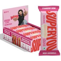 SuperYou: Strawberry Protein Wafer Bars (Pack of 10)|10g Protein, 3g Fiber, No Added Sugar 400g