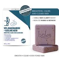 Bake Cosmetics: 10% Niacinamide + 3% Azelaic Acid Scrub Treatment Soap for Body & Back Acne, Strawberry Legs, Bright & Spot-Free Skin - Pack of 2(100gm x 2)