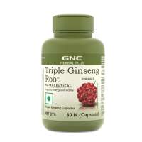 GNC: Herbal Plus Triple Ginseng Root with Korean, American & Siberian Ginseng | Enhances Immunity    60 Capsules