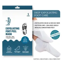 Bake Cosmetics: AHA + BHA Peeling & Exfoliating Foot Mask for Baby Soft Feet, Reduces Dry Skin & Calluses, Hydrates Skin - 1 Pair