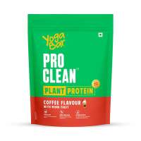 Yogabar: ProClean Plant Protein Powder 500gm | 25gm Protein Per Serve - Coffee Flavour with Monk Fruit Sweetener