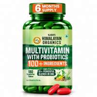 Vlado's Himalayan Organics: Multivitamin for Men & Women with Probiotics | 100+ Ingredients including Vitamins B1B12, Vitamin C, D & E | Zinc, Iron, Calcium, Biotin | 100 Nutrients, 27+ Herbal Extracts, 10+ Blends | Immunity, Energy, Stamina, Bone, Skin & Hair Support | Daily Multiv