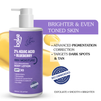 Bake Cosmetics: 2% Kojic Acid + Blueberry Body Lotion SPF 30 with Alpha Arbutin for Pigmentation, Dark Spots, Uneven Skin Tone & Tan Removal | 48H Moisture | 300ml