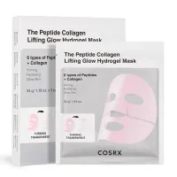 COSRX: The Peptide Collagen Lifting Glow Hydrogel Mask | Firming Face Mask | Lifting & Hydrating | Anti-Ageing | Korean Skincare | 34gm x 3EA