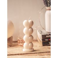 : Heart shaped Pillar candle-White
