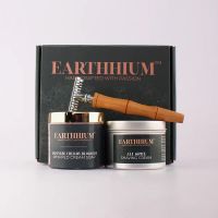 Earthhium: Japanese Cherry Blossom Whipped Cream Soap, All Spice Shaving Cream & Bamboo Razor