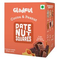 Gladful: Date Nut Squares - Cocoa and Peanut - Pack of 8 (20gm each)